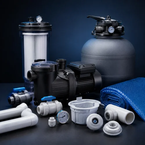Above ground pool pump and filter equipment