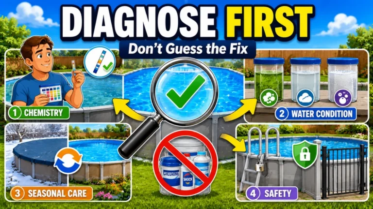 Above Ground Pool Maintenance: The Four Areas That Determine Whether Your Pool Stays Clear and Safe All Season
