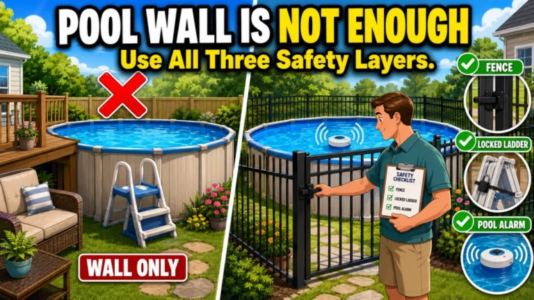 Above Ground Pool Safety: The Three Barriers That Work and Why the Pool Wall Often Does Not Count