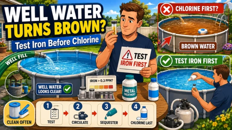 Above Ground Pool Well Water Startup: How to Treat Iron and Minerals Before Adding Chlorine