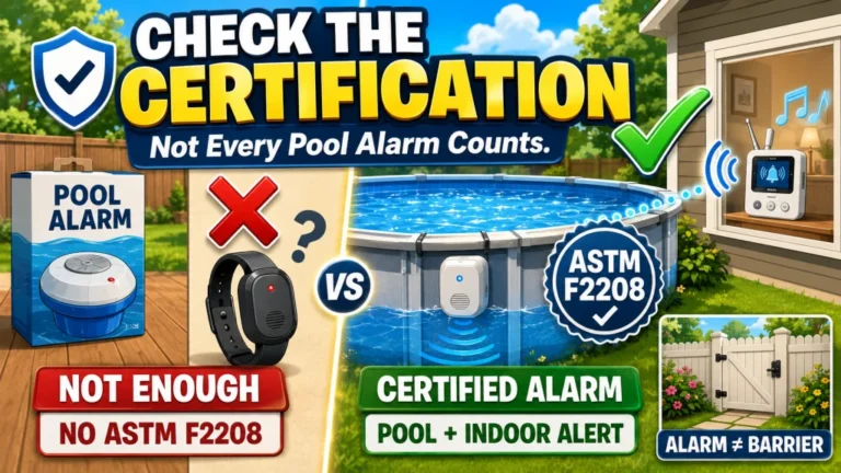 Above Ground Pool Alarm: What ASTM F2208 Requires and Which Type Actually Works for Above Ground Pools
