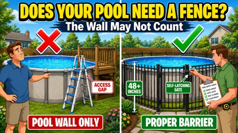Above Ground Pool Fence Requirements: The Minimum Height, Gate Rules, and Why the Pool Wall May Not Count