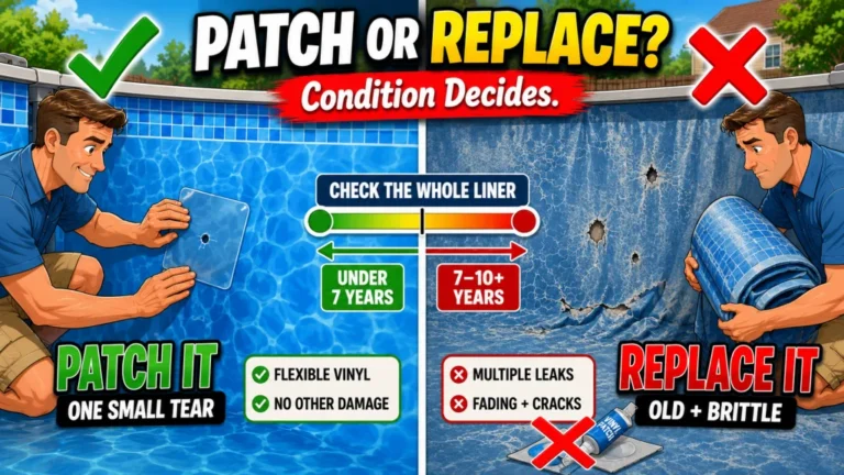 Above Ground Pool Liner Replacement vs Repair: When a Patch Buys Another Season and When It Does Not